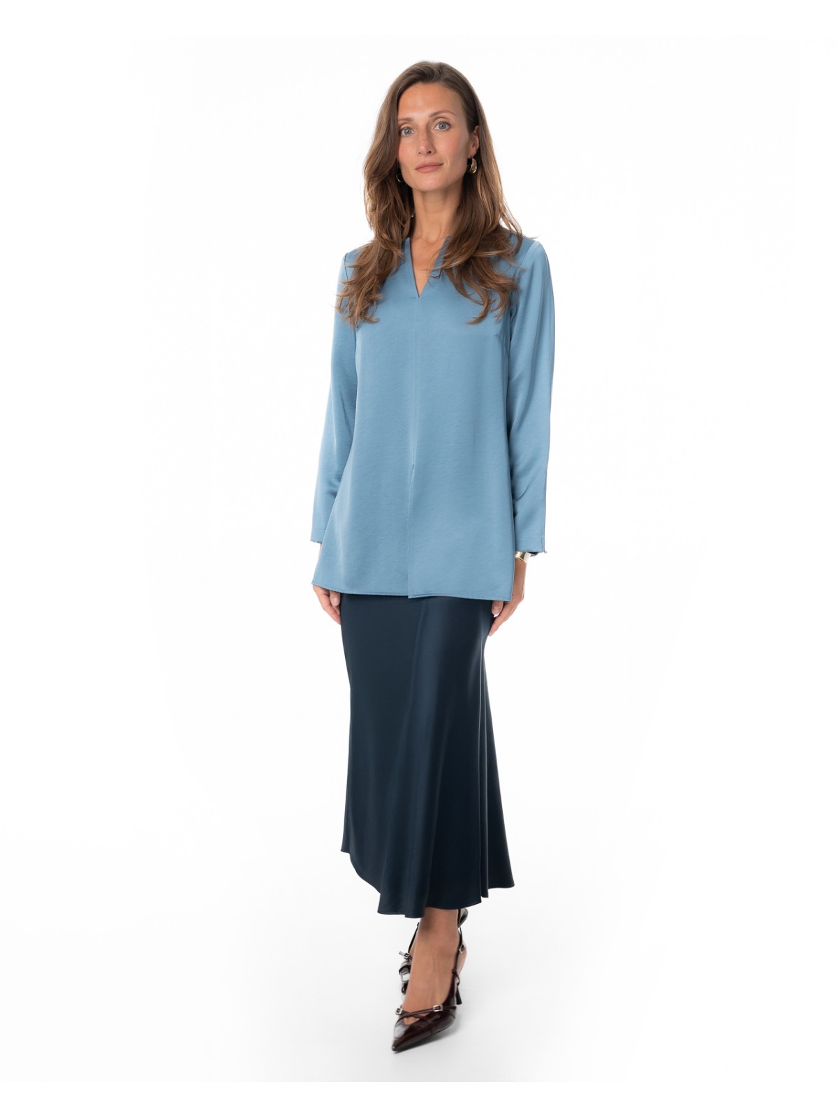 Blue Satin Tunic