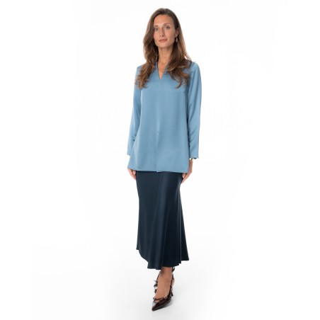 Blue Satin Tunic