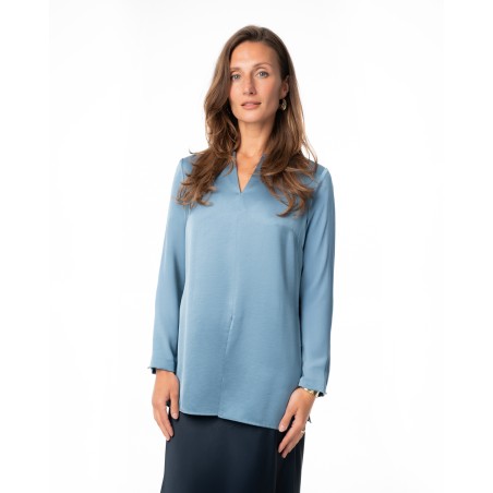 Blue Satin Tunic