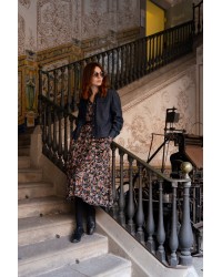 Viscose Dress with Small Floral Print