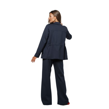 Navy Blue Jacket with Adjustable Waist