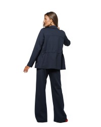 Navy Blue Jacket with Adjustable Waist