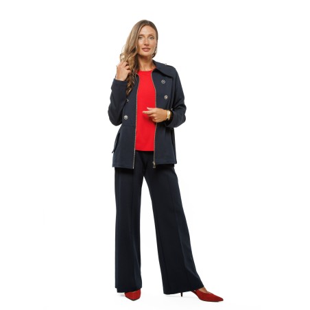 Navy Blue Jacket with Adjustable Waist