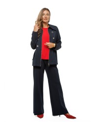 Navy Blue Jacket with Adjustable Waist