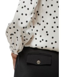 Black Women’s Trousers with Front Creases and Gold-Tone Buttons