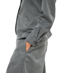 Grey Women’s Herringbone Jacket with Adjustable Back Strap