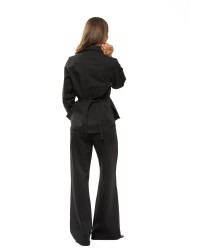 Black Women’s Shirt with Adjustable Ties