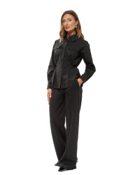 Black Women’s Shirt with Adjustable Ties