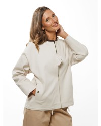 Light Beige Women’s Jacket with Adjustable Hem