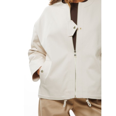 Light Beige Women’s Jacket with Adjustable Hem