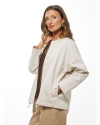 Light Beige Women’s Jacket with Adjustable Hem