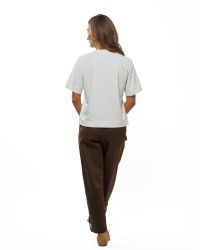 Dark Brown Women’s Banana Trousers with Ankle Straps
