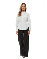 White Women’s Shirt with Adjustable Ties