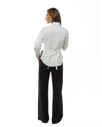 White Women’s Shirt with Adjustable Ties