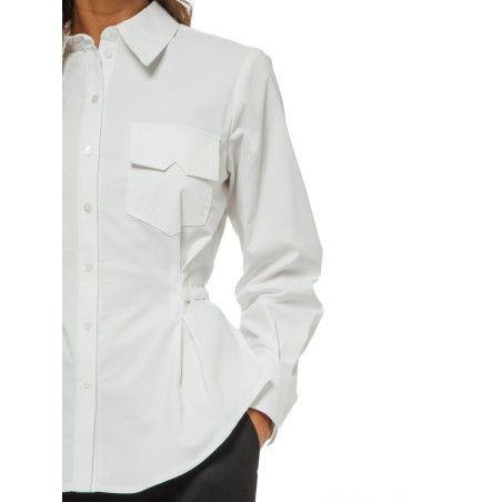 White Women’s Shirt with Adjustable Ties
