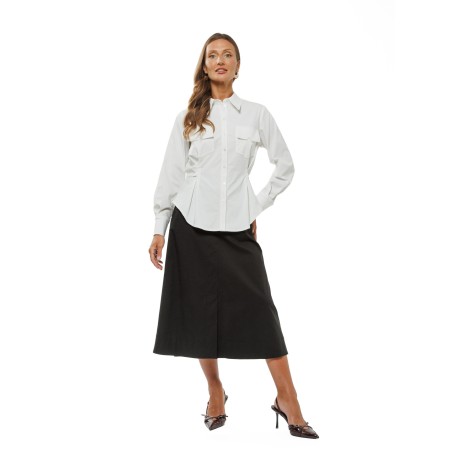 White Women’s Shirt with Adjustable Ties