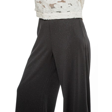 Black Women’s Occasion Trousers with a Subtle Silver Shimmer